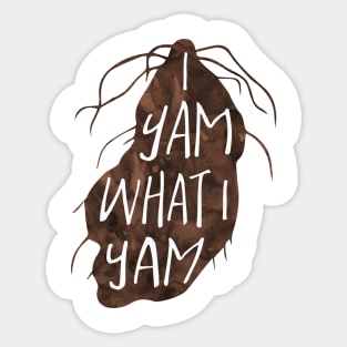 I yam what I yam - funny food pun Sticker